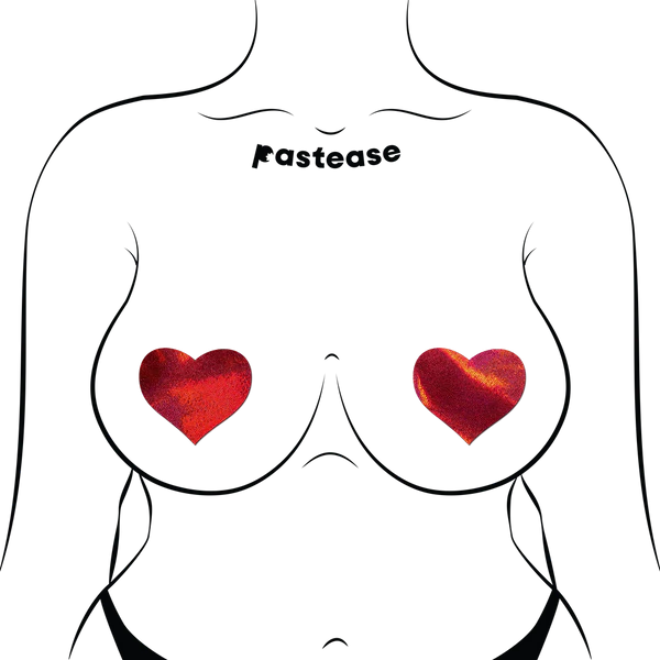 Liquid Red Heart Nipple Pasties