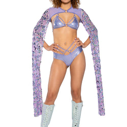 Sequin Drop Sleeve Shrug