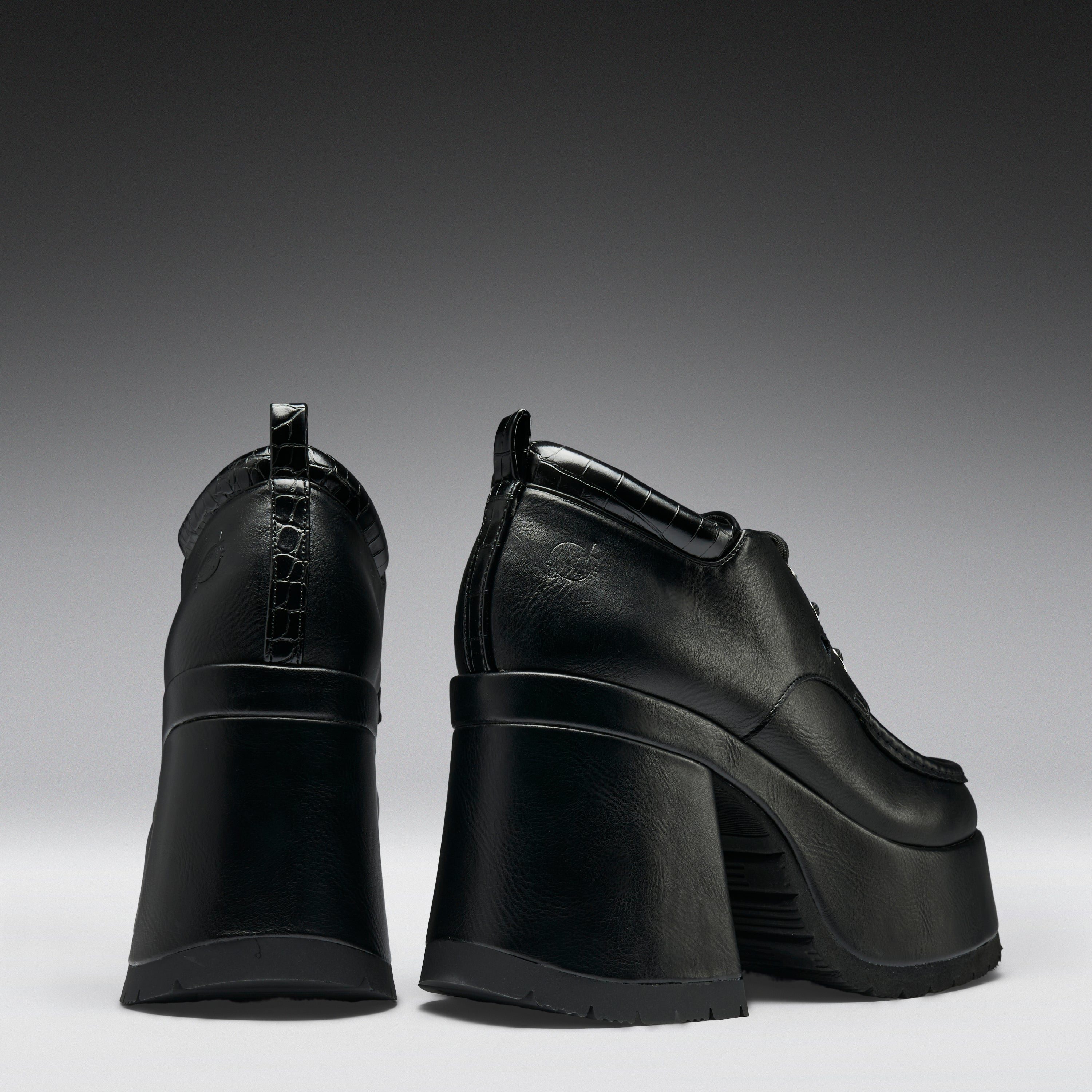 KOI Kinetic Chunky Heeled Shoes-Black-Clearance