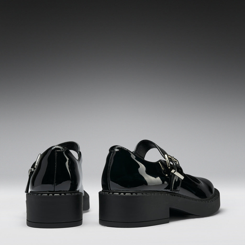 KOI Kishi Tale Black Patent Flat Mary Jane Shoes-Clearance