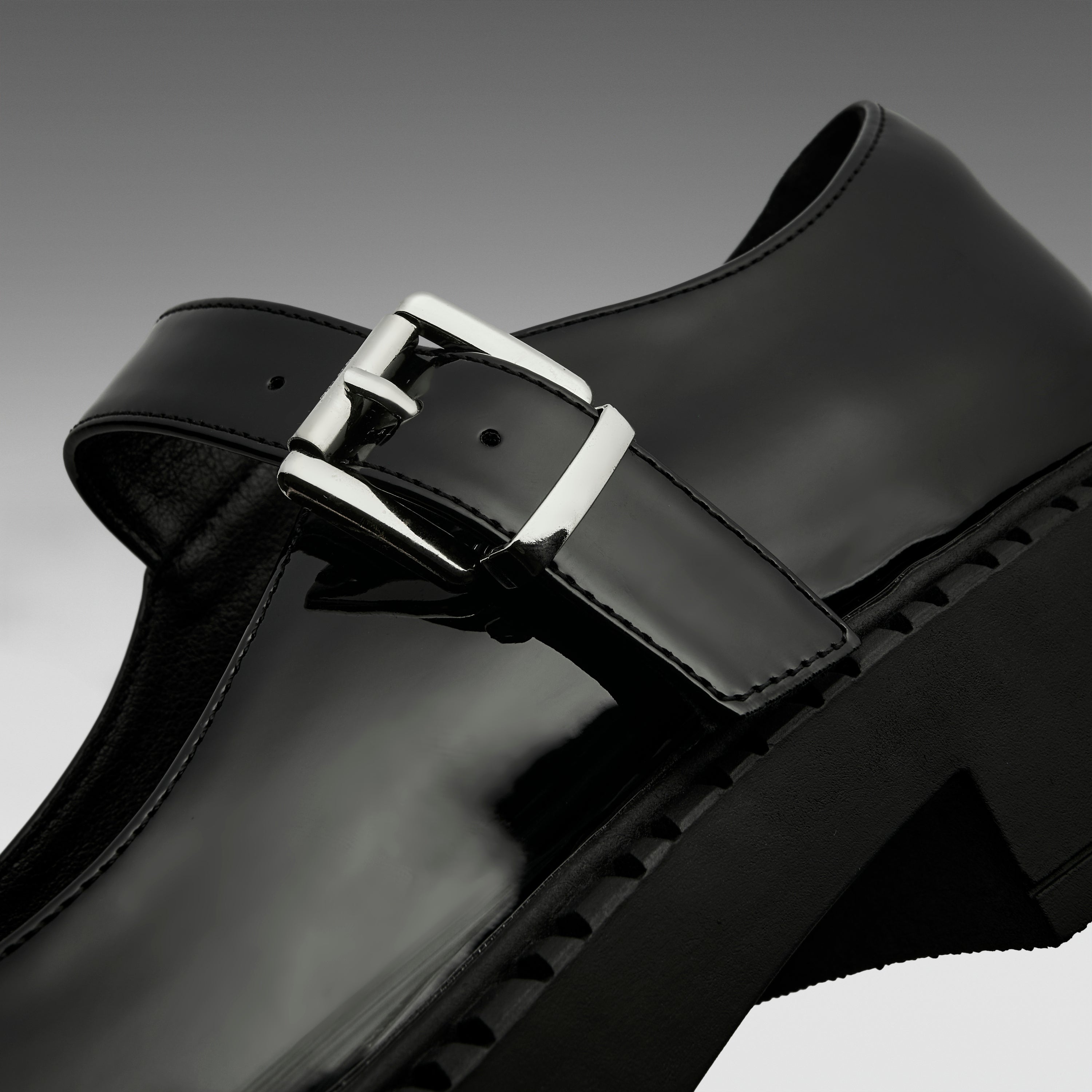 KOI Kishi Tale Black Patent Flat Mary Jane Shoes-Clearance