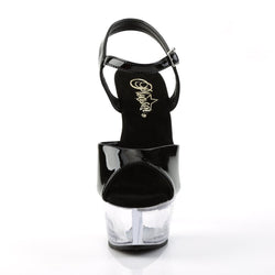 Pleaser Kiss-209-Black/Clear-Size 7-Clearance