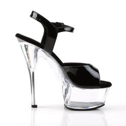 Pleaser Kiss-209-Black/Clear-Size 7-Clearance