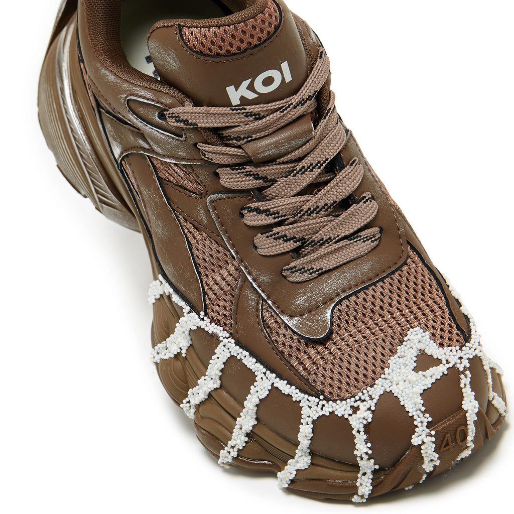 KOI Forest Lines Mega Chunky Trainers- Brown