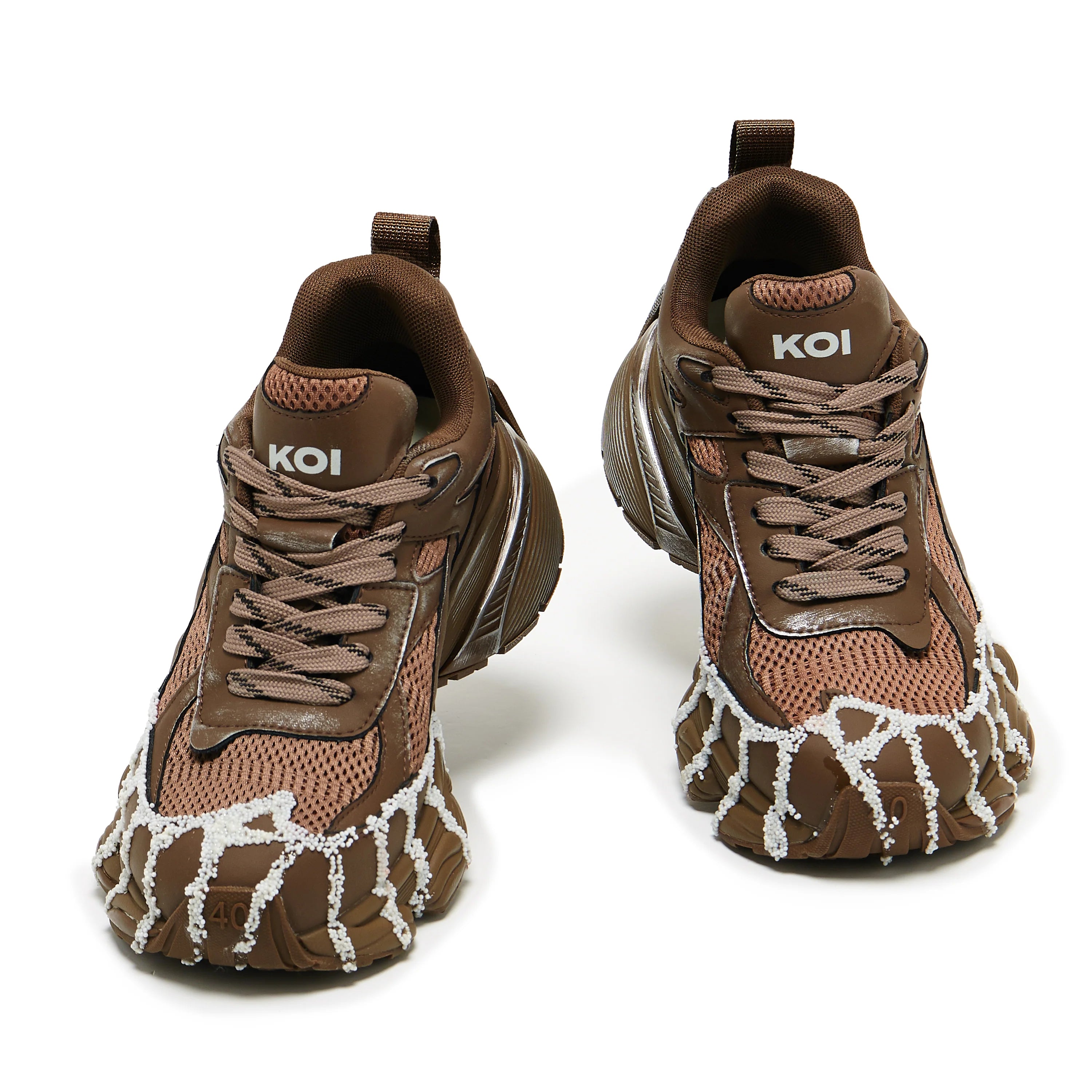 KOI Forest Lines Mega Chunky Trainers- Brown