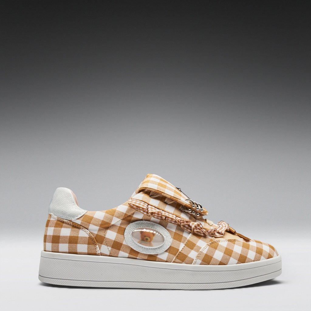 KOI Magic Teddy Bear Gingham Flat Shoes - Brown