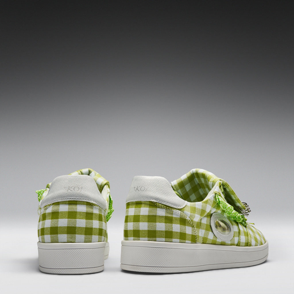 KOI Magic Turtles Gingham Flat Shoes - Green