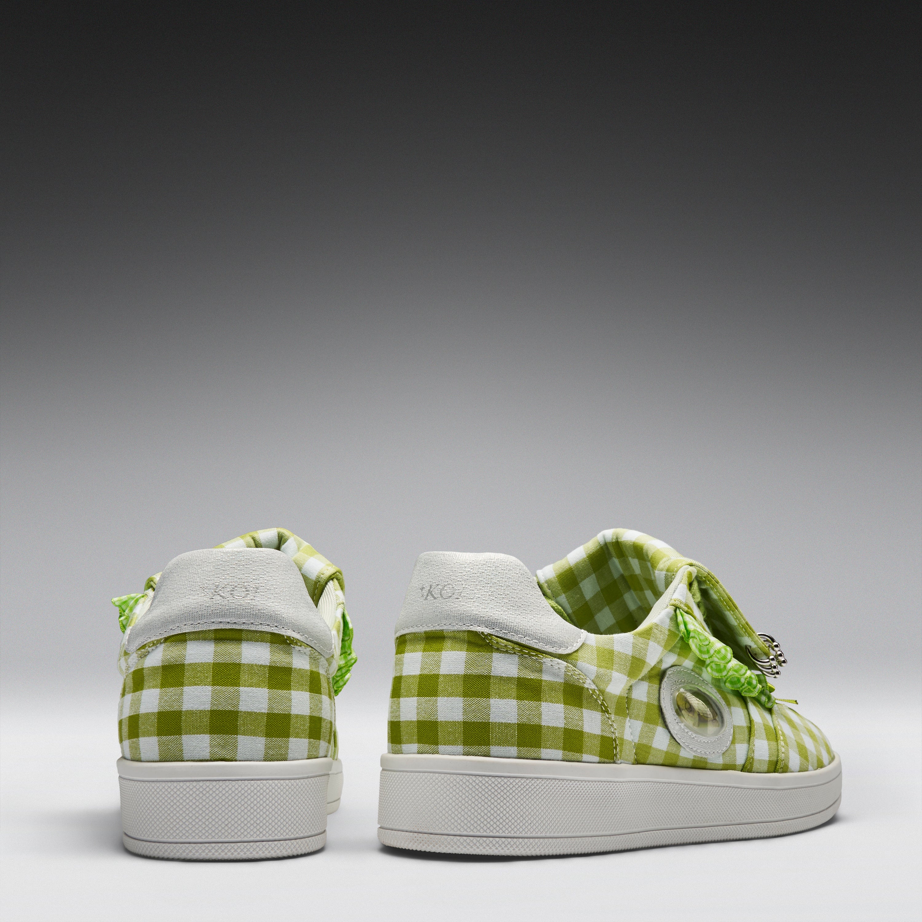 KOI Magic Turtles Gingham Flat Shoes - Green