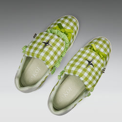 KOI Magic Turtles Gingham Flat Shoes - Green