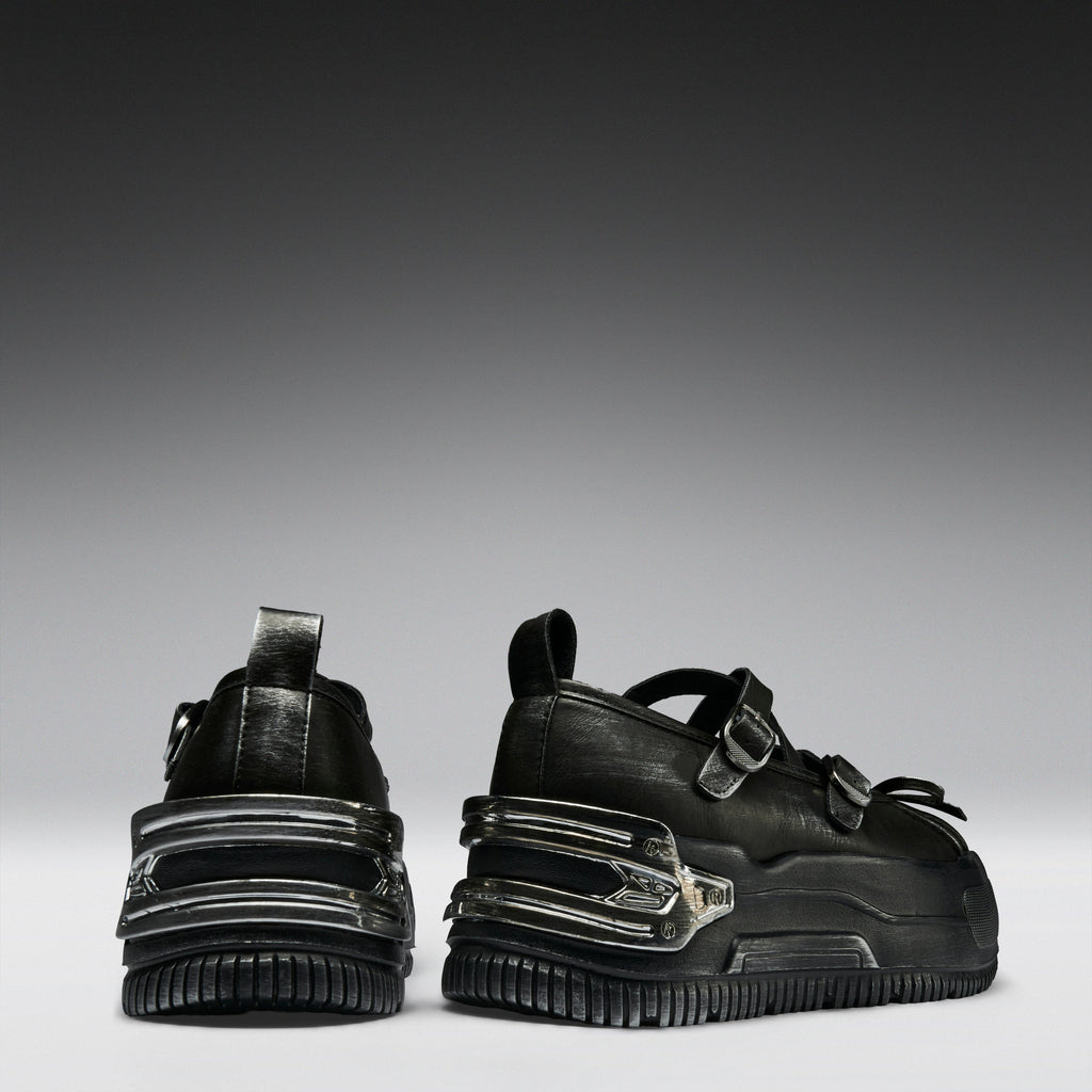 KOI Metamorphosis Distressed Mary Janes- Charcoal