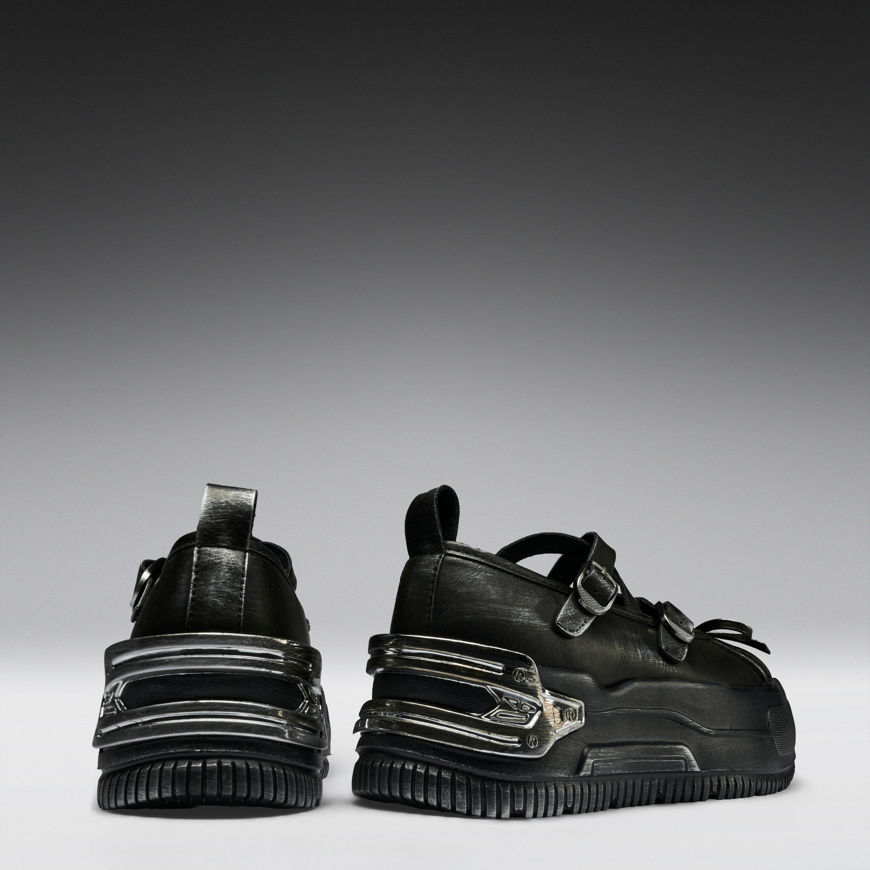 KOI Metamorphosis Distressed Mary Janes- Charcoal