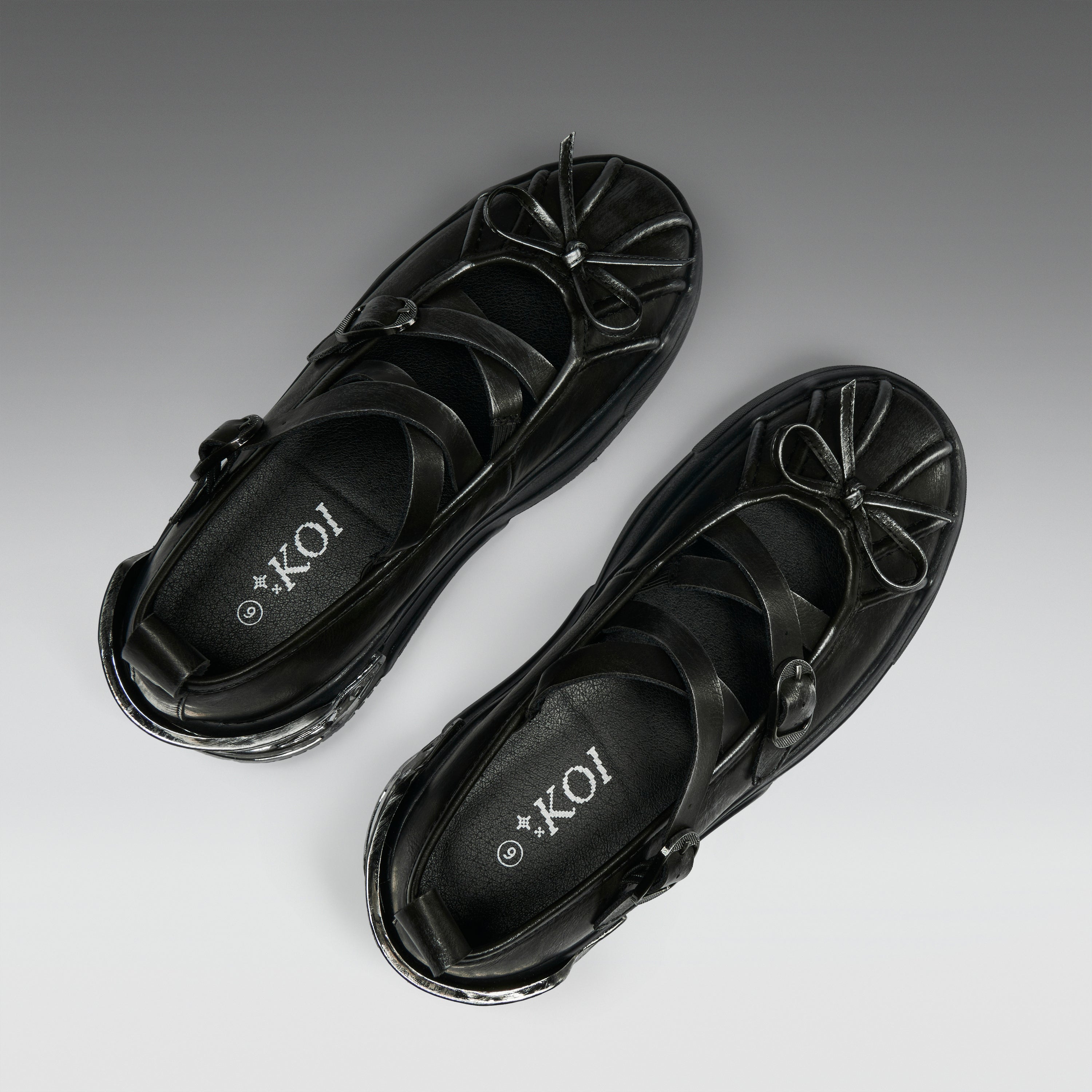 KOI Metamorphosis Distressed Mary Janes- Charcoal