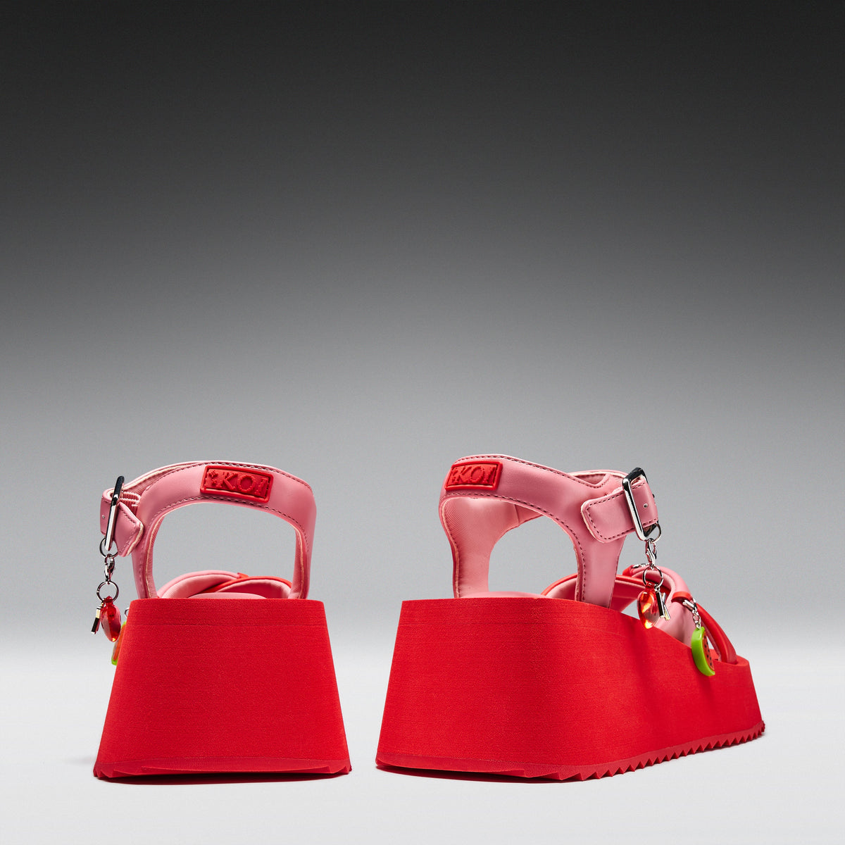 KOI Orchard Flatform Charm Sandals - Red-Clearance