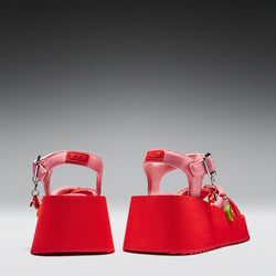 KOI Orchard Flatform Charm Sandals - Red