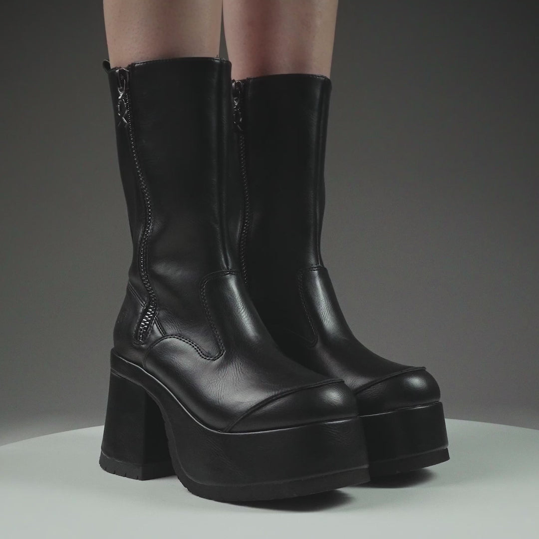 KOI Halcyon Chunky Heeled Boots-Black