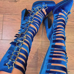 KOI Cyberspace Celestial Long Boots - Blue