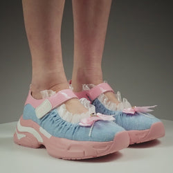 KOI Starlet Ruffle Ballet Mary Janes- Pink