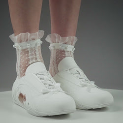 KOI Spellbound Sparkling Rat Lace Up Pumps- White