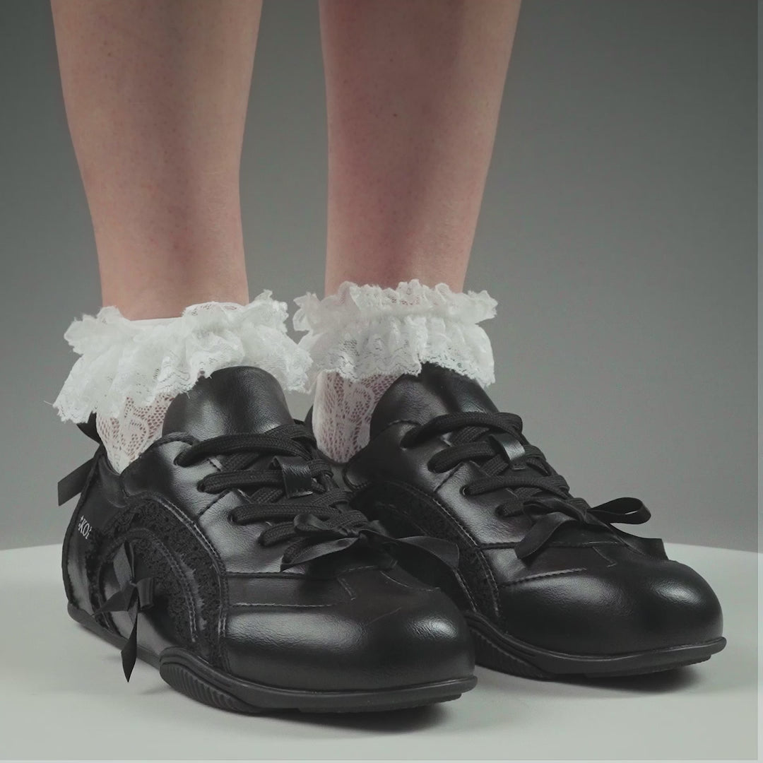 KOI Spellbound Lace Up Pumps- Black-Clearance
