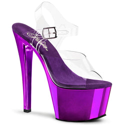 Pleaser Sky-308-Clear-Purple-Size 7-Clearance