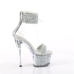 Pleaser Sky-327RSI-Silver/Silver-Size 10-Clearance