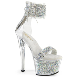 Pleaser Sky-327RSI-Silver/Silver-Size 10-Clearance
