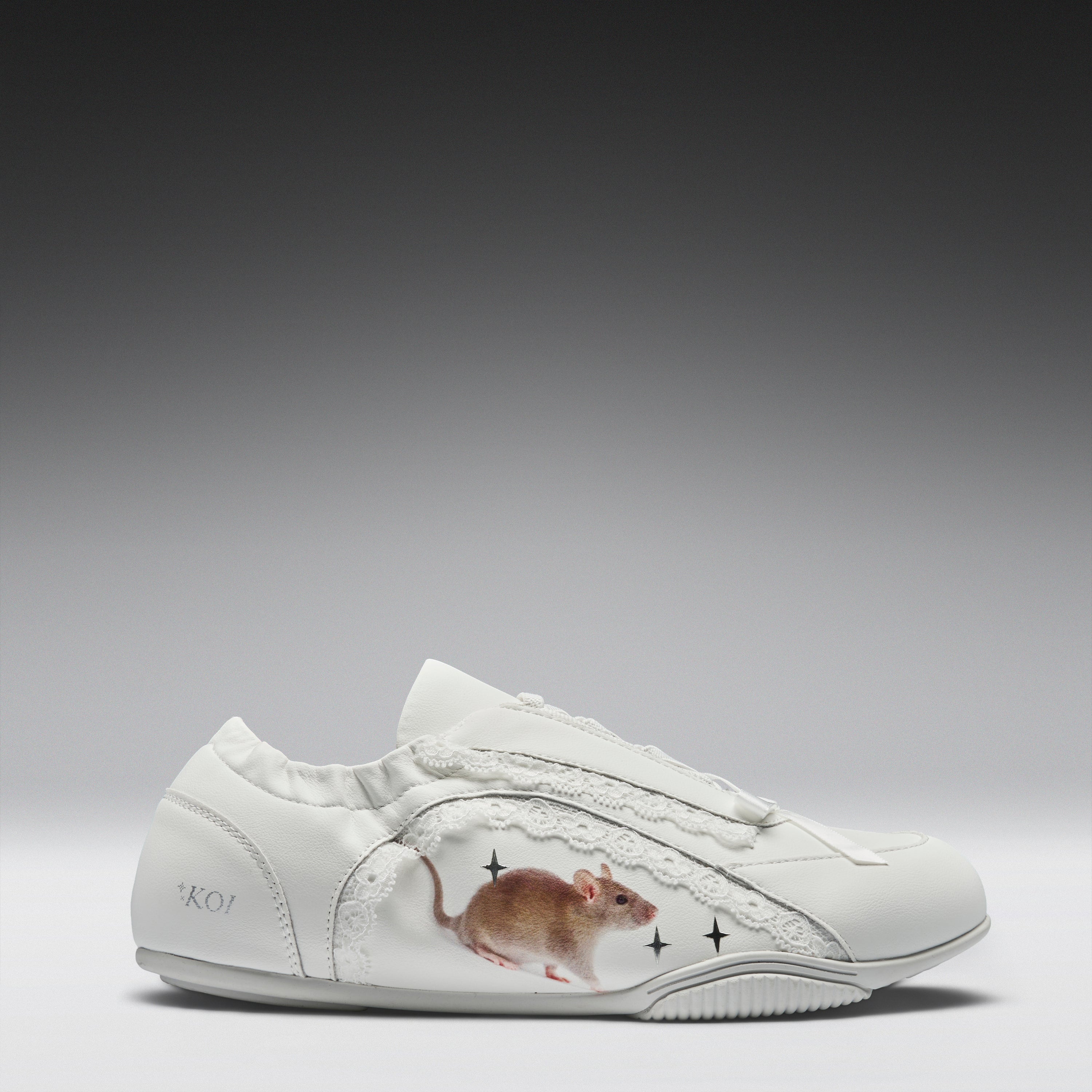KOI Spellbound Sparkling Rat Lace Up Pumps- White-Clearance