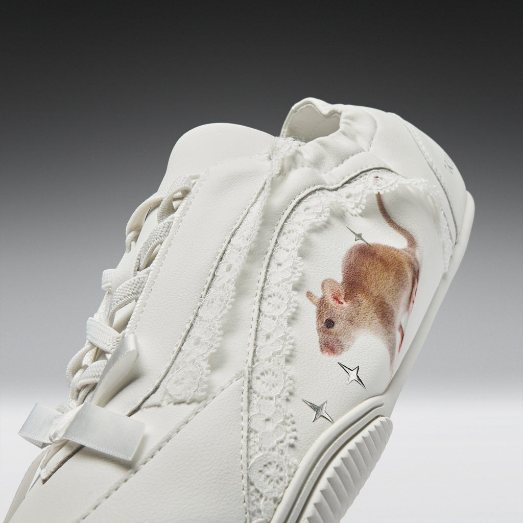 KOI Spellbound Sparkling Rat Lace Up Pumps- White-Clearance
