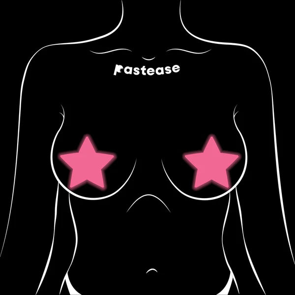 Vedette : Couvre-mamelons de l’étoile Pink Pasties Glow in the Dark