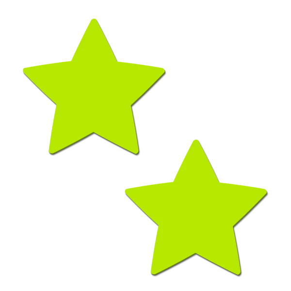 Star: Neon Yellow Pasties Glow in the Dark Star Nipple Covers