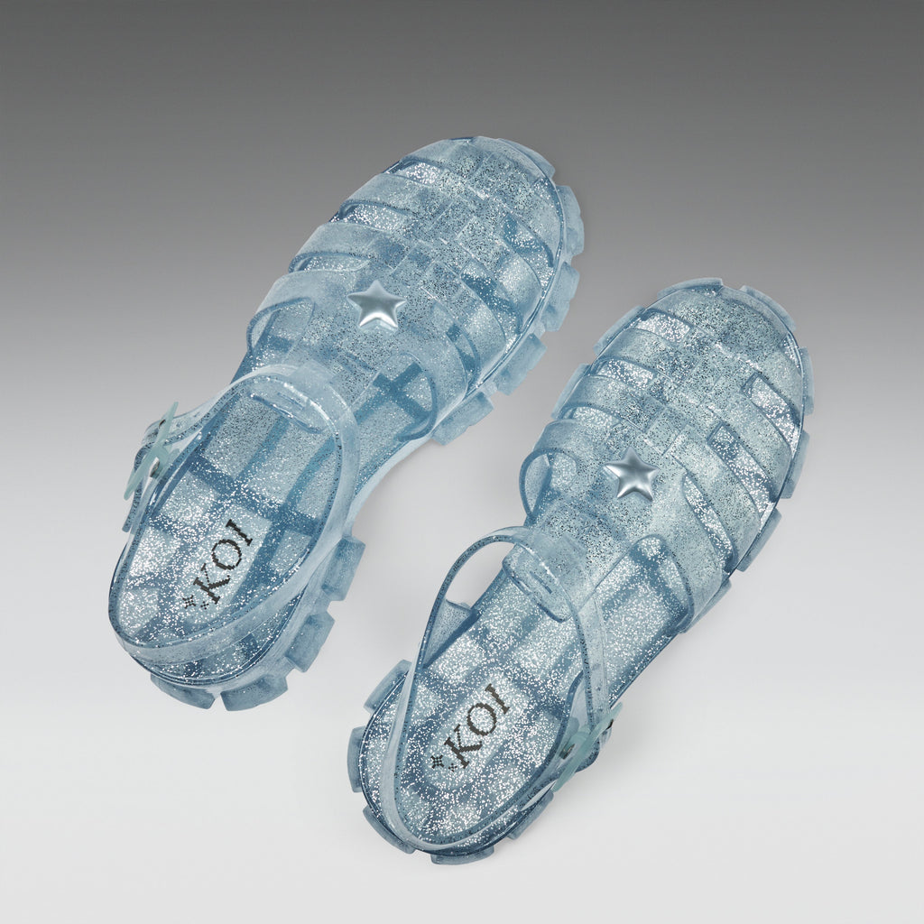 KOI Sunbeam Star Jelly Sandals- Blue