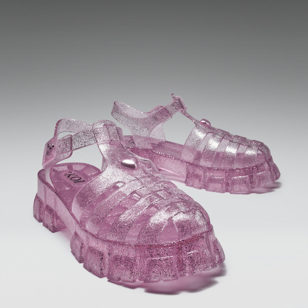 KOI Sunbeam Heart Jelly Sandals- Pink