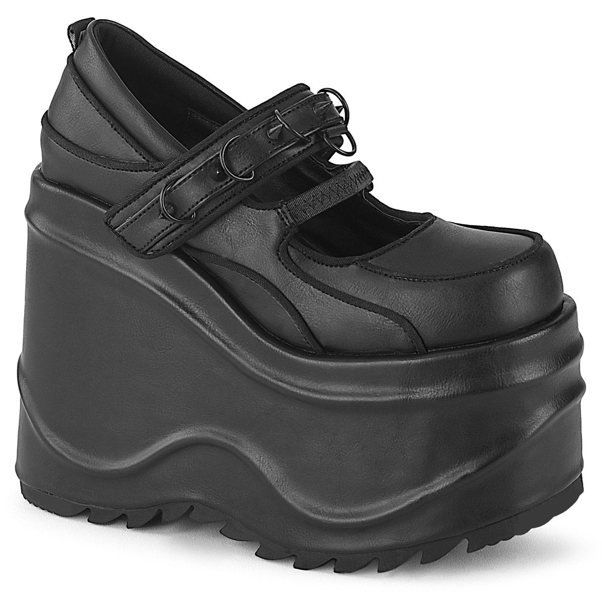 Demonia Wave-48-Noir-Taille 10-Liquidation
