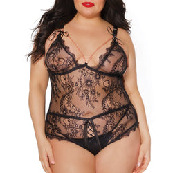 Front & Back Chain Crotchless Teddy