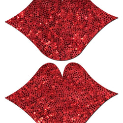 Kisses: Glitter Red Lips Nipple Pasties