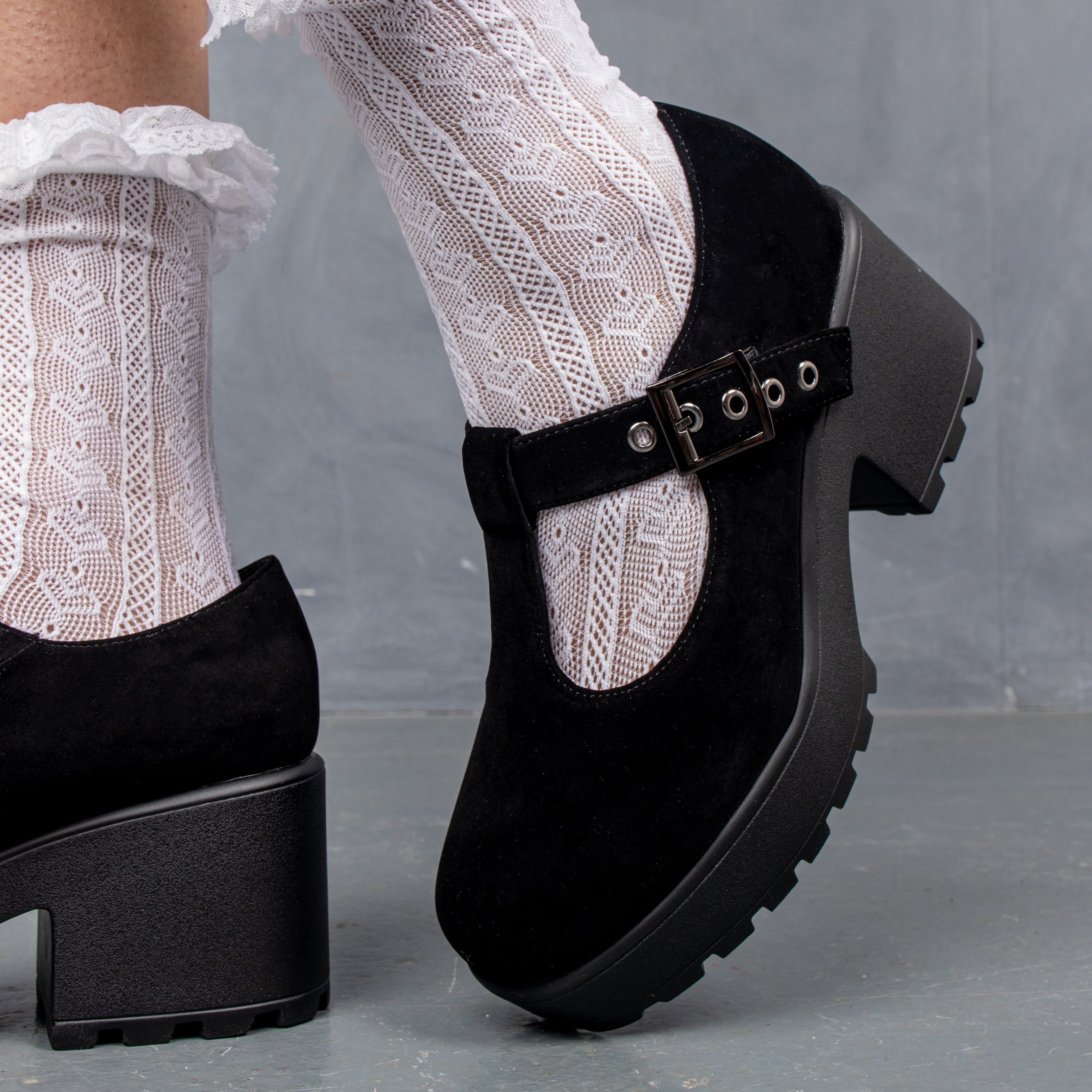 KOI Sai Black Mary Jane Shoes 'Suede Edition'