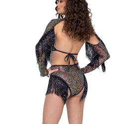 Sequin Fishnet Shrug