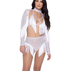 Sequin Fishnet Shrug