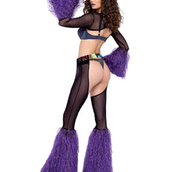 Sheer Shrug with Faux Fur Bell Sleeve