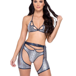 Snake Skin Keyhole Triangle Top