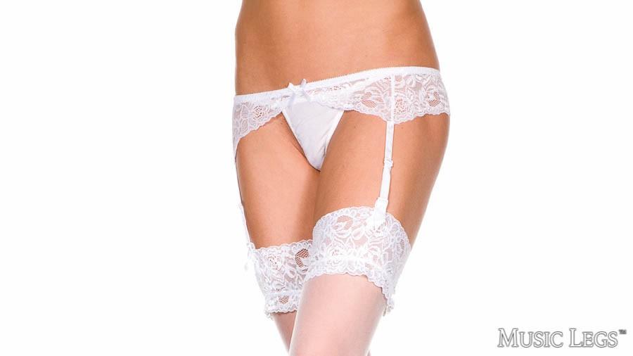 Music Legs Lace Garterbelt With Sheer | Shoefreaks.ca Music Legs Lace Garterbelt With Sheer | Shoefreaks.ca