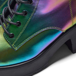 Bismuth Platform Military Boots - Rainbow