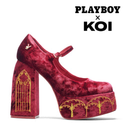 Feudal Fantasy Playboy Crushed Velvet Heels