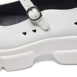 Harmony Heart Mary Jane Shoes - White