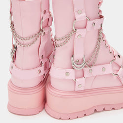 Yami Pastel Pink Platform Boots