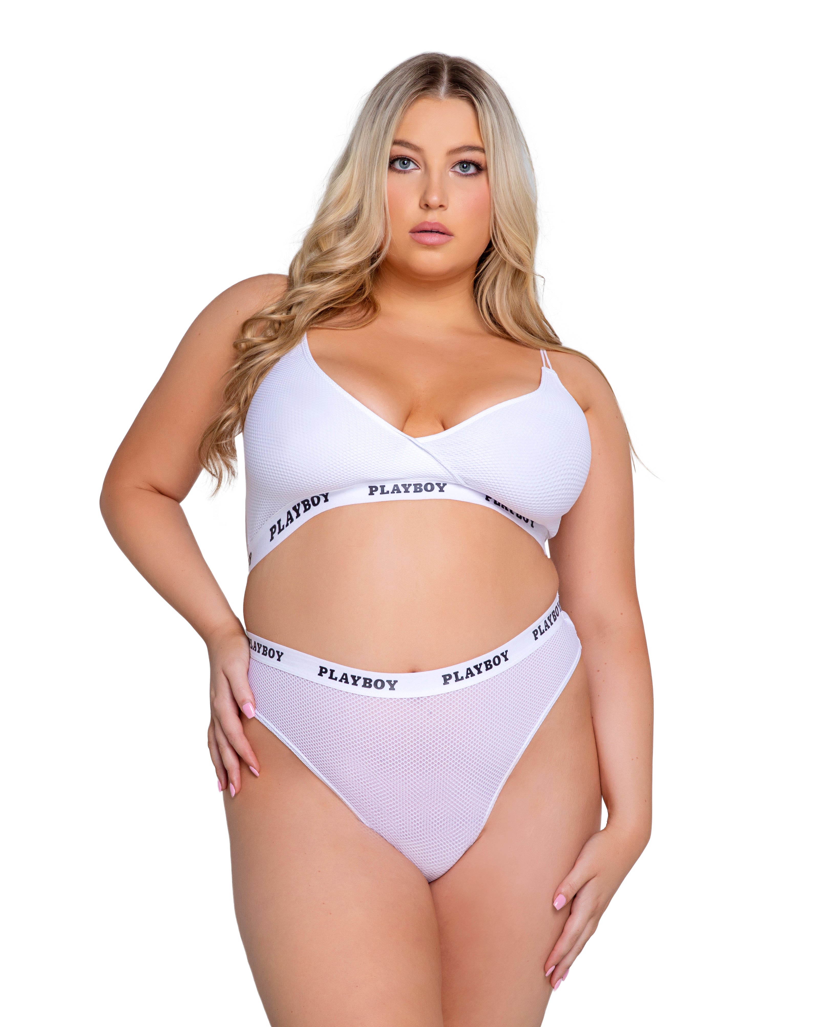 PLAYBOY Intimates 2 Pack Tangas No Panty Lines 2PKTG054, White, M