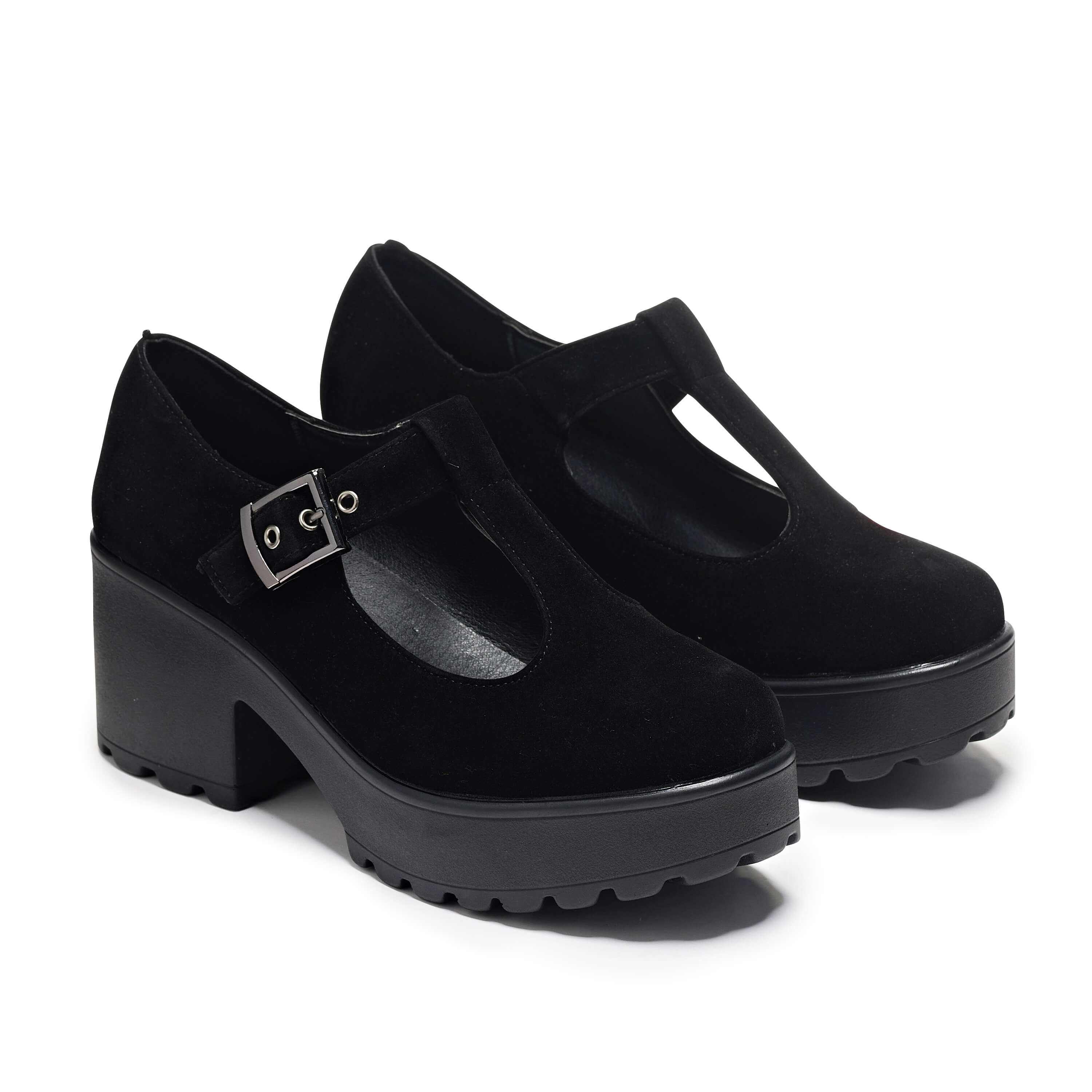 KOI Sai Black Mary Jane Shoes 'Suede Edition'