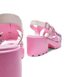 Sugar Season Chunky Buckle Sandals - Pink