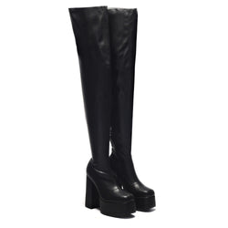 The Redemption Stretch Thigh High Boots
