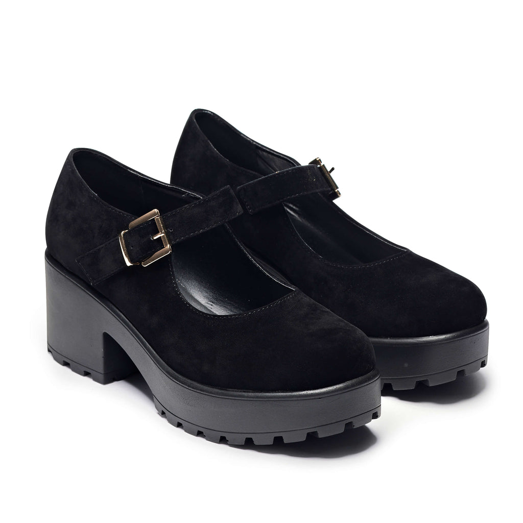 KOI TIRA Black Mary Jane Shoes 'Suede Edition'